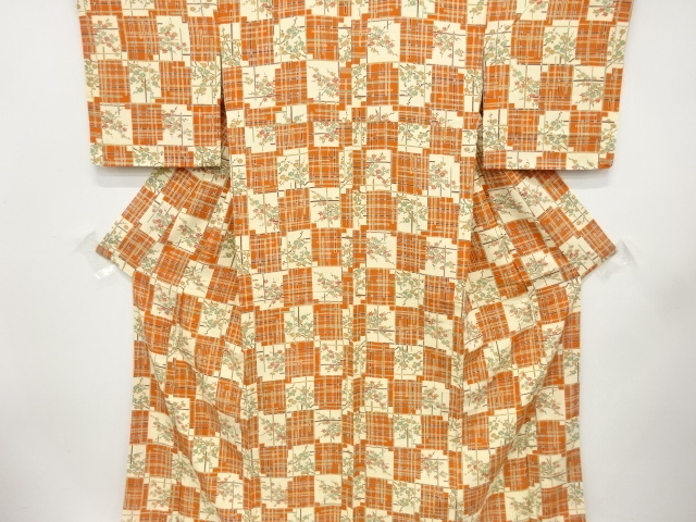 JAPANESE KIMONO / KOMON / UME & MAPLE LEAVES